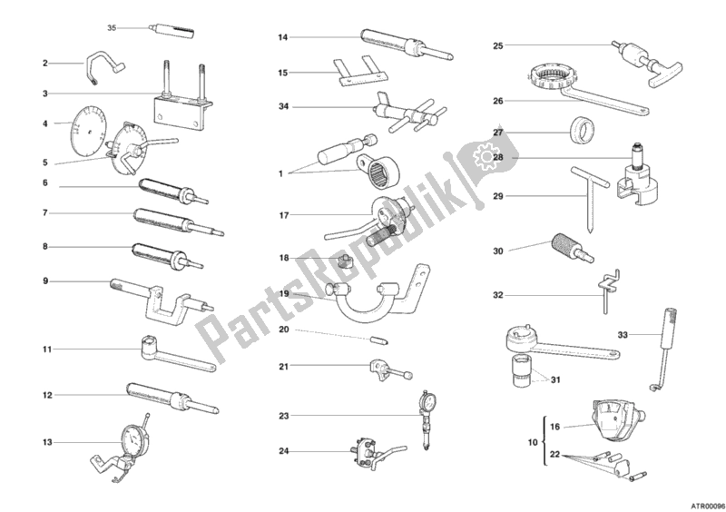 Todas las partes para Herramientas De Servicio De Taller, Motor de Ducati Multistrada 1100 S USA 2007